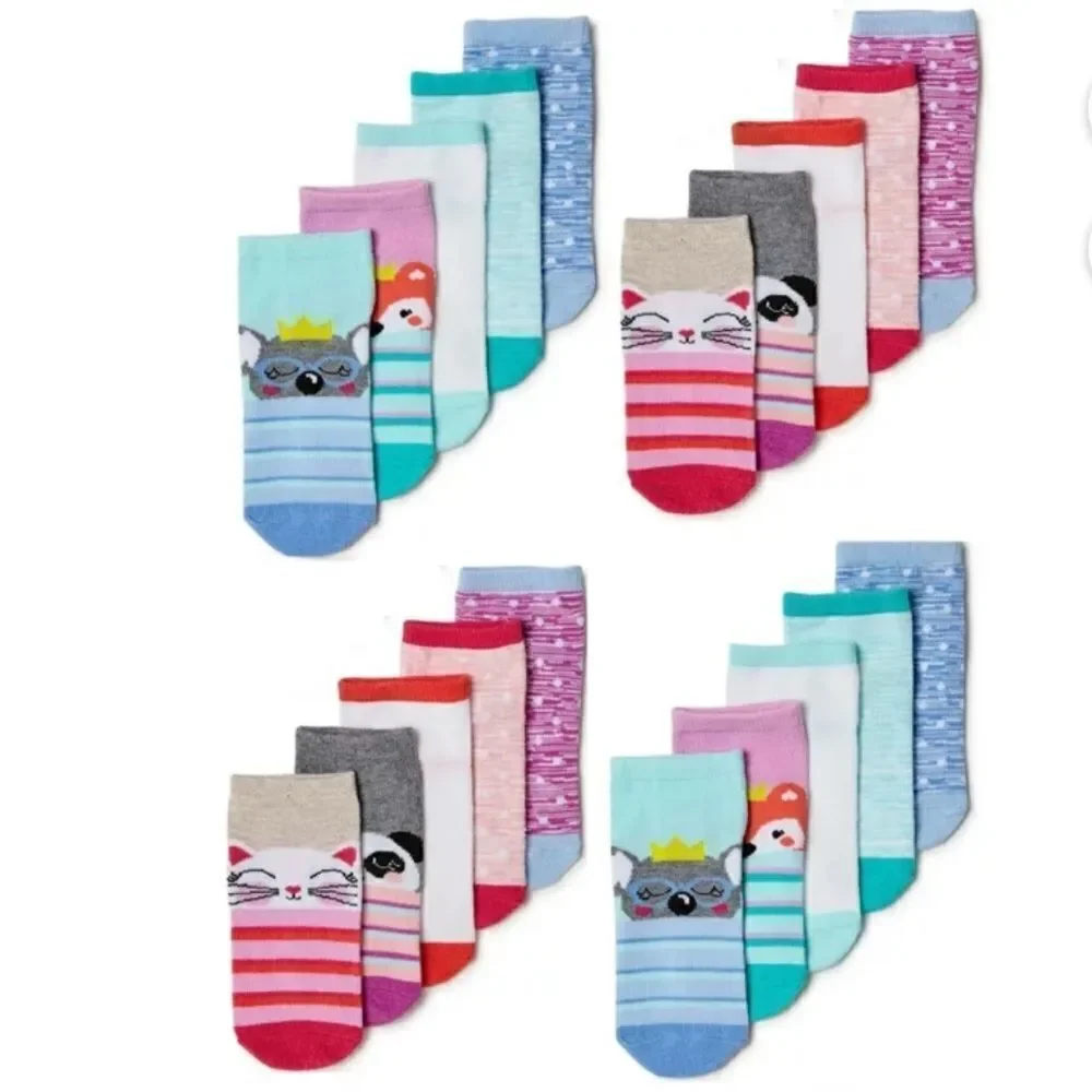 🔥20 Wonder Nation Girls No Show Socks, 20-Pack, Sizes Small KIDS